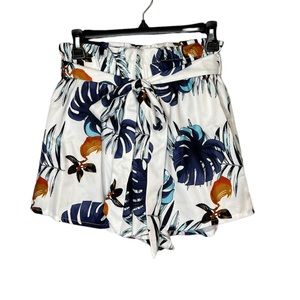 C1 SHEIN Monstera Print High Waisted Shorts